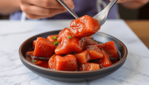 Fotografi makanan cepat saji modern yang menggugah selera, menampilkan minasoku, lanana, dan minuman dingin dengan pencahayaan alami dan latar belakang minimalis, gaya fotografi kontemporer..
